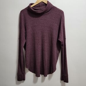 Michael Stars Los Angeles Waffle Knit Cowlneck Turtleneck Thermal Size Large